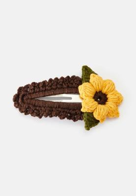 Заколка с подсолнухом из кашемира