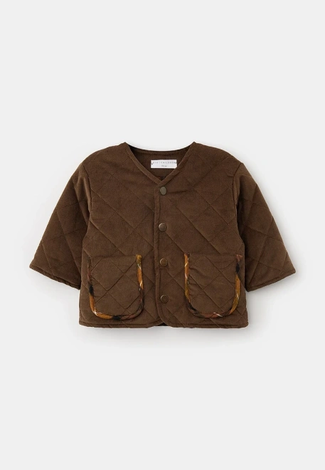 Куртка коричневая "Флаффи" из вельвета