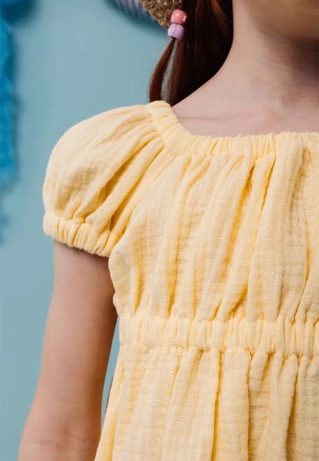 Платье жёлтое "Мина" из муслина
